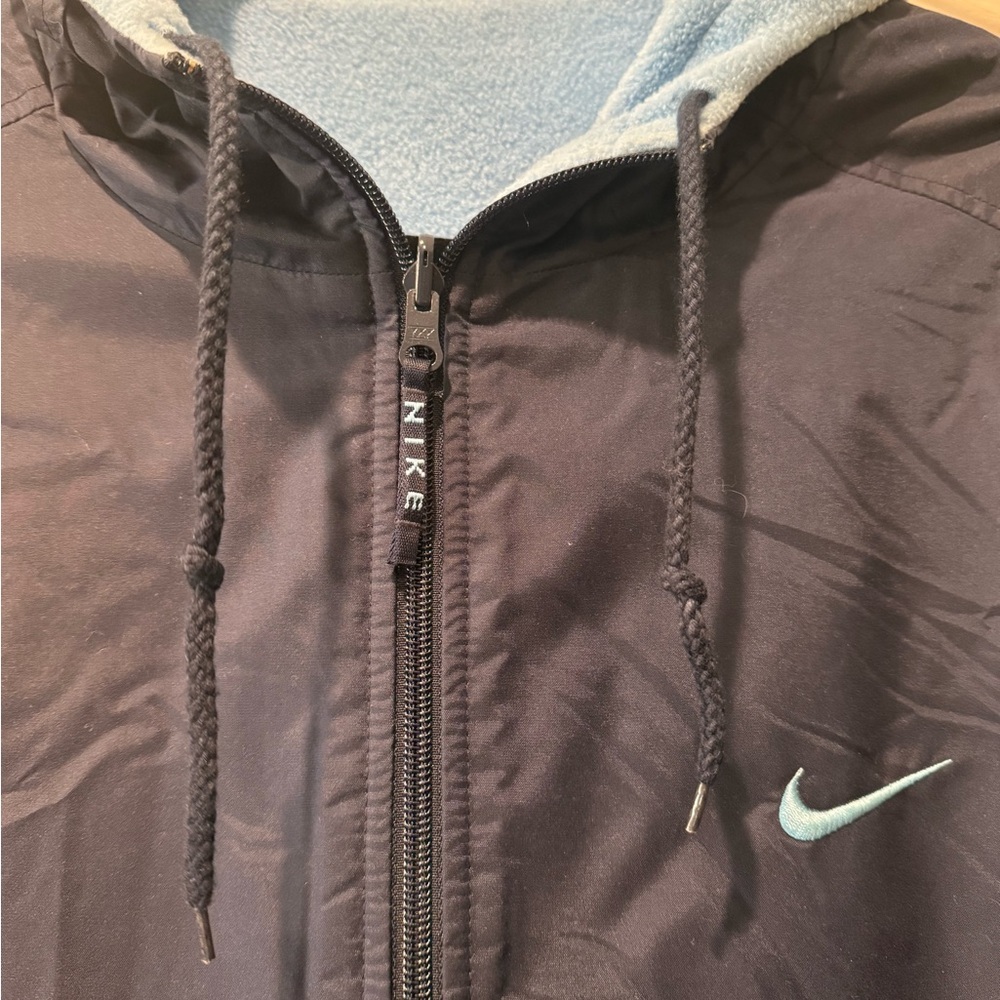 NIKE Men's Navy Windbreaker Fleece 2 In 1 Reversible Jacket Mens size XXL - Picture 8 of 9